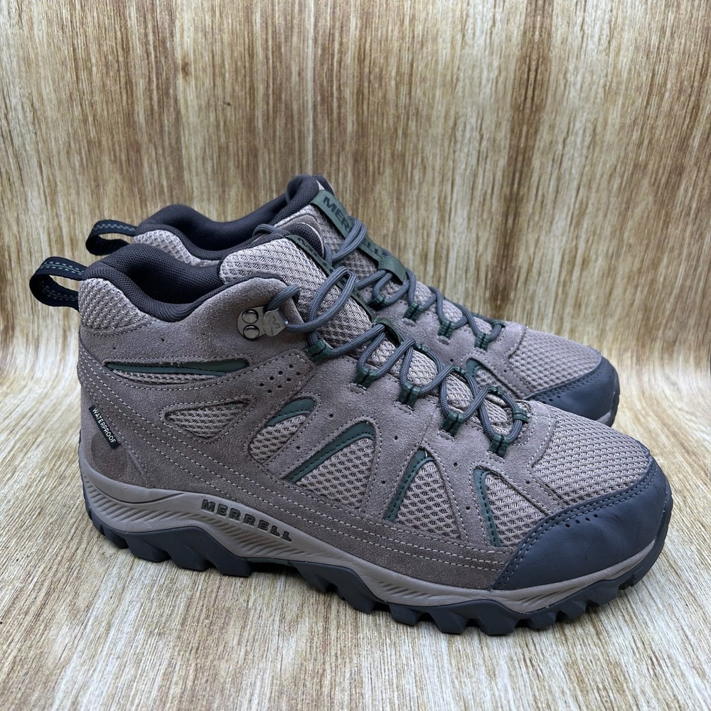 Merrell Oakcreek Mid Waterproof Hiking Boots Men's 10W Boulder Suede J035921W